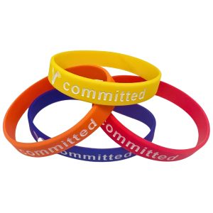 Debossed Ink Fill School Silicone Wristbands
