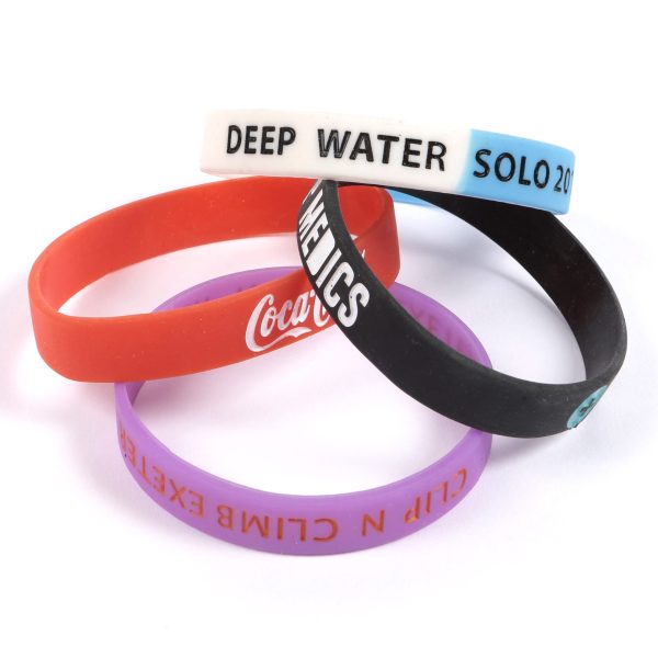 Debossed With Colour Silicone Wristbands