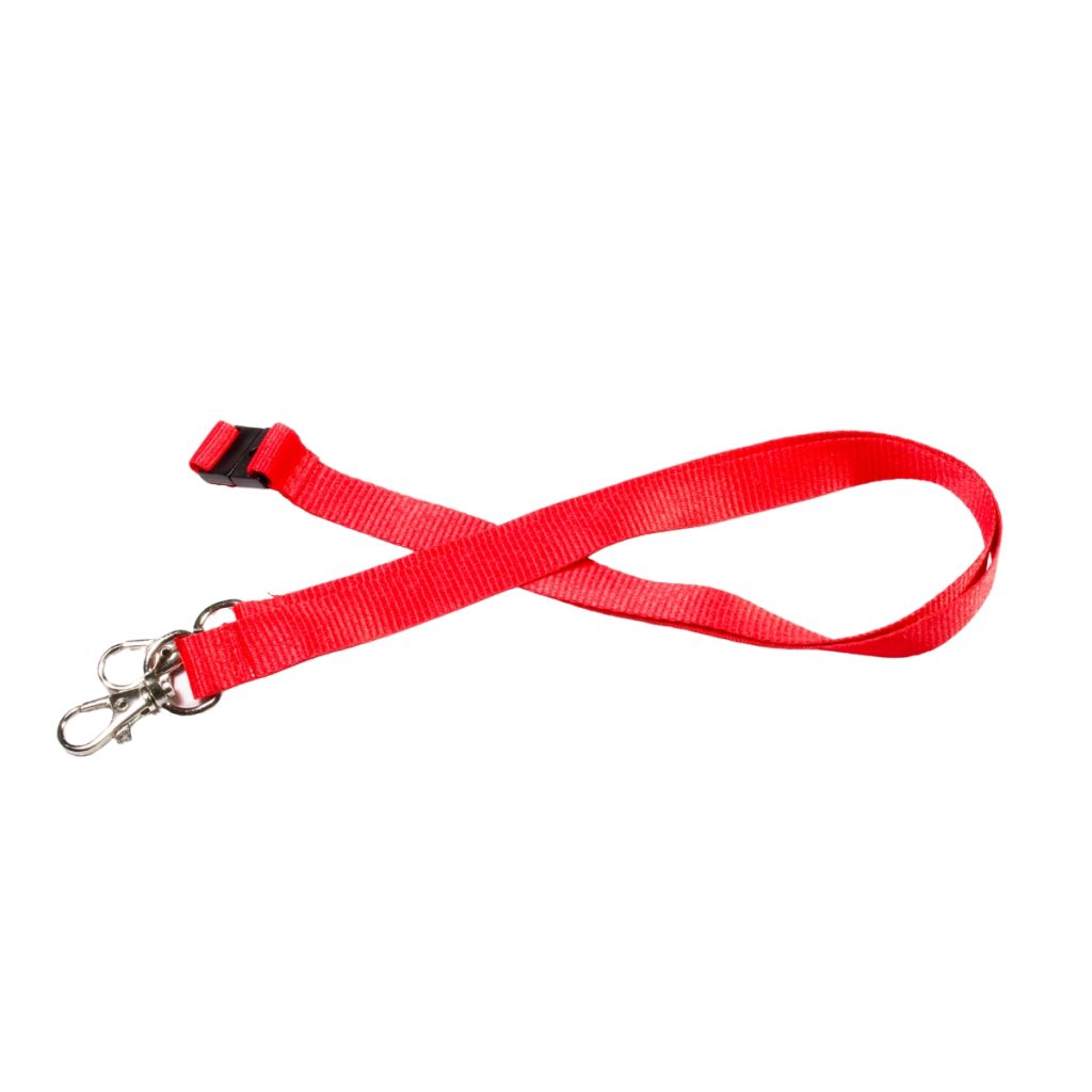 Plain Red Double Clip Lanyards | Wristbands Direct