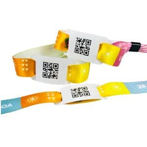 QR/Bar Code Tag Fabric Wristband