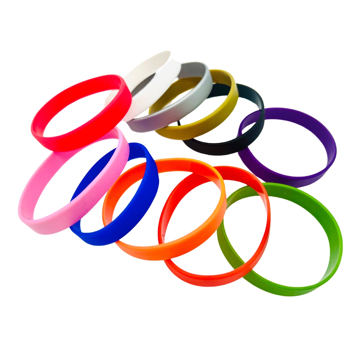 Plain Silicone Wristbands (Packs of 100)